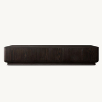 Table basse/à thé convertible RH moderne avec rangement, 2 tiroirs cachés, console en bois clair CIRO, grain lisse, style minimaliste pour entrée de maison