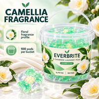 Produsen 9g 6-Chamber Camellia Laundry Detergent Pods 70 Pod Per Ember Label Pribadi OEM