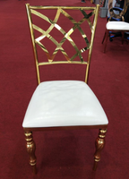 Chaise d'hôtel contemporaine en acier inoxydable en gros avec pieds sabre durables et stables, dossier solide pour salles de mariage et usage commercial