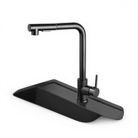 Robinet de cuisine populaire en céramique anti-éclaboussures en acier inoxydable en forme de L, extractible, eau chaude/froide, monocommande, rotation à 360°
