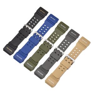 Bracelet de montre de luxe en pu bleu marine kaki vert armée gris pour bracelet de choc <span class=keywords><strong>g</strong></span> GG1000 GSG100 GWG100 - Product Image 2