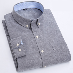RNSHANGER <span class=keywords><strong>camicia</strong></span> da <span class=keywords><strong>uomo</strong></span> a maniche lunghe Oxford a righe Casual con tasca anteriore attoppa camicie da lavoro con colletto abbottonato - Product Image 1