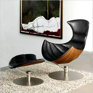 Modern Leather Recliner Living Room Chair Lund Paarmann European Leather Lounge Lobster Chair And Ottoman In Fibreglass