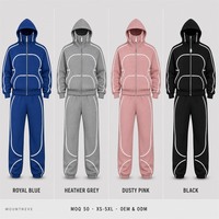 Ensemble de survêtement unisexe réfléchissant, coupe ample, avec capuche épaisse et fermeture éclair intégrale, pantalon de survêtement à jambe large en molleton épais, style Hip-Hop, personnalisable en usine
