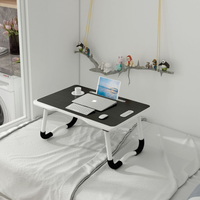 Support pour ordinateur portable pliable en bois massif et bureau de chevet - Table d'étude portable, écologique et durable pour l'école et la chambre à coucher
