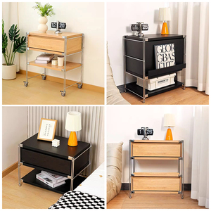 Bàn đầu giường hiện đại bền bỉ với khung thép không gỉ và ngăn kéo cho nhà, khách sạn, căn hộ - Product Image 5