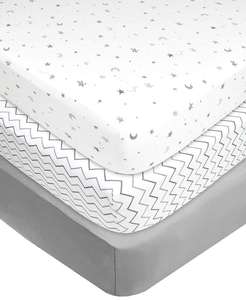 Juego de Sábanas Ajustables de Microfibra Extra Suave para Cuna Estándar y Protector de Colchón para Niños Pequeños - Product Image 4