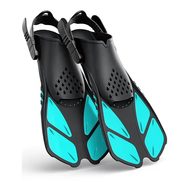 SKTIC Customized Rubber Snorkel Fins Open Heel Diving Fins Short Swim Training Flippers Adjustable Buckles Swimming Fins For Men