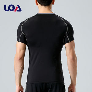 Camisa de gran tamaño con dobladillo recto negro Camiseta de béisbol con bordado transpirable para ejercicio deportivo para hombre - Product Image 4