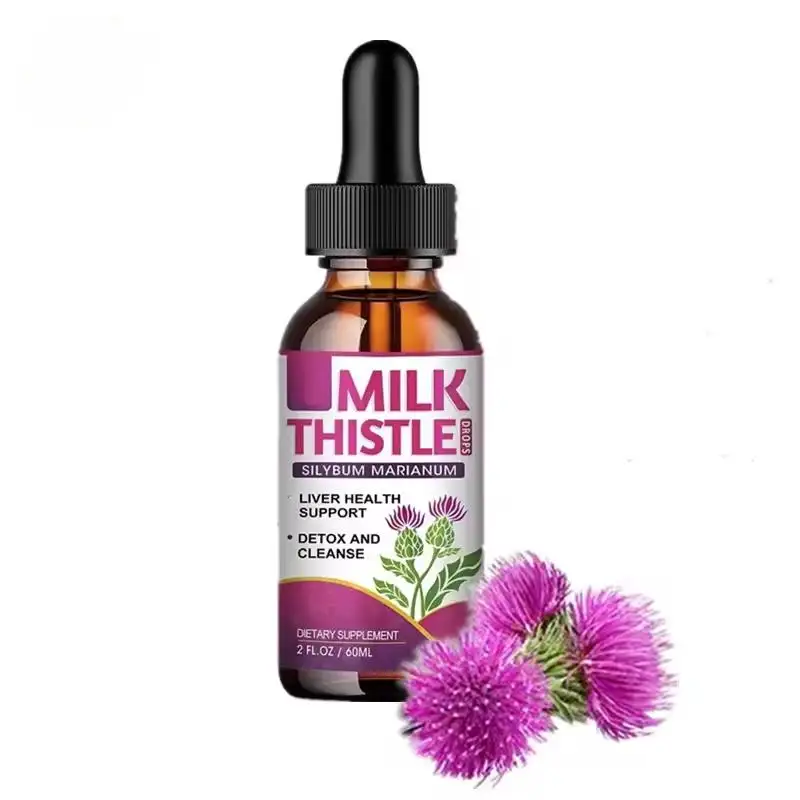 OLLI OEM/ODM/OBM Organic Pure Milk Thistle Drops Cleansing Detox No Sugar Milk Thistle Drops Liver Support Milk Thistle Seed Oil