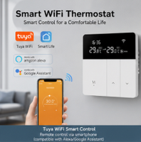 Termostato WiFi Tuya con Pantalla de Clima y Hora, Control Remoto por Aplicación Smart Life y Programación de Ahorro de Energía