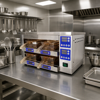 Commerciële digitale voedselwarmkast voor aanrechtblad, 2-laags GN-pannenwarmer met onafhankelijke temperatuurregeling