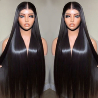 Perruques en cheveux naturels vietnamiens bruts en gros, perruques frontales en dentelle HD 6x4 ultra-lisses couleur naturelle pour femmes noires