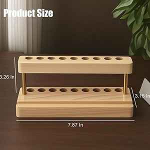 Wooden <b>Pen</b> <b>Holder</b> Solid Wood Desktop Stationery Storage Rack Multi Functional <b>Pen</b> Stand For Office Study Use - Product Image 3