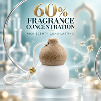 Diffuseur d'air de luxe pour voiture, flacon en céramique, bouchon en bois massif, cordon tressé, concentration de parfum à 60%, logo personnalisé, OEM, ODM, vente en gros