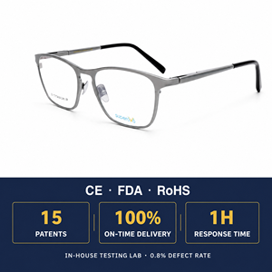 Occhiali Anti Luce Blu Superovo, Montatura Leggera in <span class=keywords><strong>Titanio</strong></span> Unisex, Forma Quadrata con Stampa, Montatura Completa - Product Image 1
