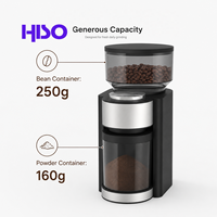Moulin à café électrique à capacité de 250 g avec réglage de la finesse pour espresso et pour le café filtre