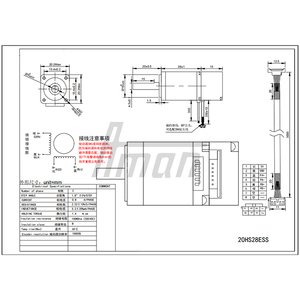 มอเตอร์สเต็ปเปอร์แบบวงปิด 20HS28ES โหมด 2 เฟส ไฮบริด NEMA 8 แรงบิด 1.4 นิวตันซม. ใช้สำหรับเครื่องแกะสลักและเครื่องพิมพ์ - Product Image 5