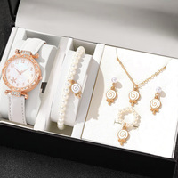 Coffret Cadeau 5 Pièces Montre à Quartz et Bijoux pour Femme, Design Sucette, Boucles d'Oreilles, Souvenir de Fête d'Anniversaire pour Filles, Conception Personnalisée