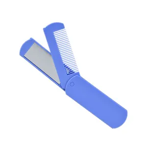 Wholesale rectangular three in one double-sided folding portable small comb with mirror