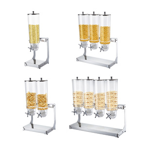 4Lステンレス鋼シリアルディスペンサーシングルラウンドピーナッツライスシリアルディスペンサー卸売用