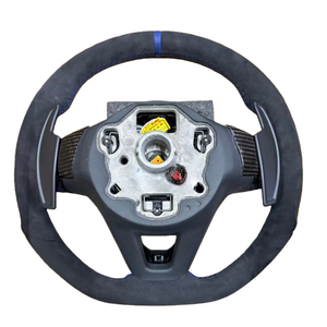 Volante de Cuero Azul con Marca Personalizada para Volkswagen Polo MK7 Passat Golf 4 5 6 7 8 GTI <span class=keywords><strong>R</strong></span> <span class=keywords><strong>Line</strong></span> MK5 MK6 MK7 MK8 - Product Image 3