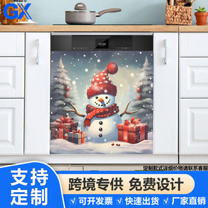 Aimants de réfrigérateur réutilisables à thème bonhomme de neige et scène de neige, très vendus, compatibles lave-vaisselle, lave-linge et micro-ondes - Product Image 5