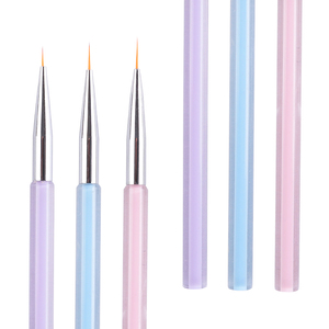 3Pcs Wood Handle Dual Art Nail Liner Brush <b>Set</b> Nylon Hair Acrylic <b>Paint</b> Detail Brushes Private Label 35g Pack - Product Image 4