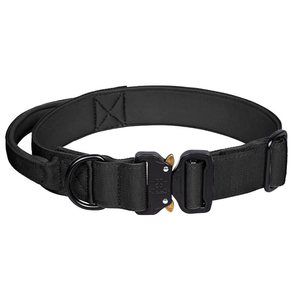 Premium Nylon Dog Leash Collar Set Adjustable Heavy Duty Metal Buckle Padded Tactical Dog Training Collar with Control Handle - Product Image 1