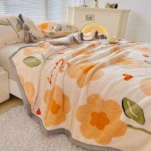 Venta al por mayor 100% de poliéster personalizado impreso tela de franela mantas de cama de invierno con patrón sólido de punto técnica - Product Image 3