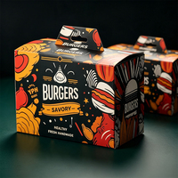 Boîtes d'emballage rapides pour poulet frit, frites, en papier kraft jetable, emballages alimentaires personnalisés en papier kraft