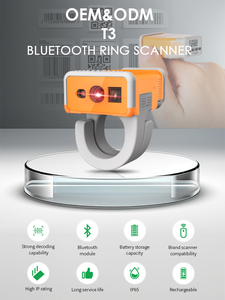 Effon Scanner de codes à barres Mini portable sans fil 2D 1D portable Lecteur de codes à barres à anneau 3 en-1 Scanners de doigts Bluetooth Numérisation d'écran - Product Image 3