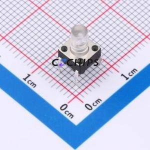 TSA06131-095B332CN Tactile Switch Through hole-4P,6.1x6.1mm Switch Single Pole Single Throw Round Button 1.8N 6.1mm - Product Image 1