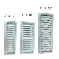 Grille de ventilation encastrée rectangulaire en plastique 3*10 pouces avec registre de sol et registre de ventilation réglable