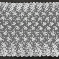 GCWH019829-1-11 Tissu en dentelle brodée florale perlée blanche de 150 cm de large sur 3 mètres pour robe de mariée