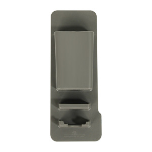 Silicone <b>Toothbrush</b> <b>Holder</b> <b>Wall</b> <b>Mounted</b> Suction Cup Grey Rectangular Bathroom Storage Rack For Toiletries - Product Image 3