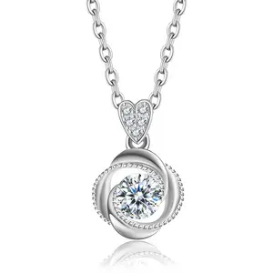 OEM&ODM China Supplier Cubic Zirconia Silver Chain Adjustable Statement Stainless Steel Design Pendant Necklace Set