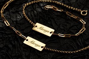 Bracelet de cheville personnalisé en or 18 carats pur avec lettres et nom pour bébé fille, nouvelle collection Xinfly - Product Image 4