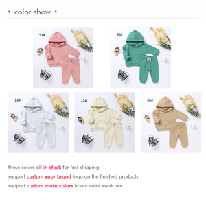 Tuta in pile due pezzi per bambini autunno inverno con cappuccio e tasca frontale - Product Image 4