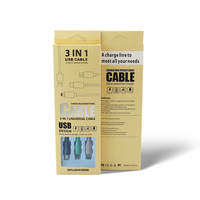 Cable de Carga Rápida Multiusos 3 en 1 de PVC Tipo C Micro USB EV de 1.2 Metros y 2.4A para iPhone y Teléfonos Android