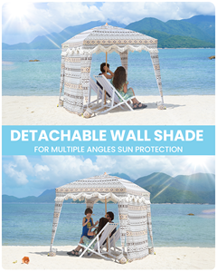 Carpa de Playa OutdoorMaster con Flecos, Protección UV UPF50+, 6'x6', Sombrilla Portátil - Product Image 2