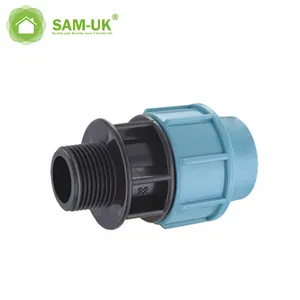 Factory wholesale custom size Quick connector plastic pp hdpe male pipe adapter pipe fittings