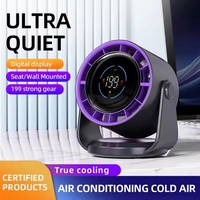 Ventilateur portable sans pales à affichage LED, trois vitesses de refroidissement, électrique, USB, rechargeable, batterie 4000 mAh, pliable, pour la maison et la voiture