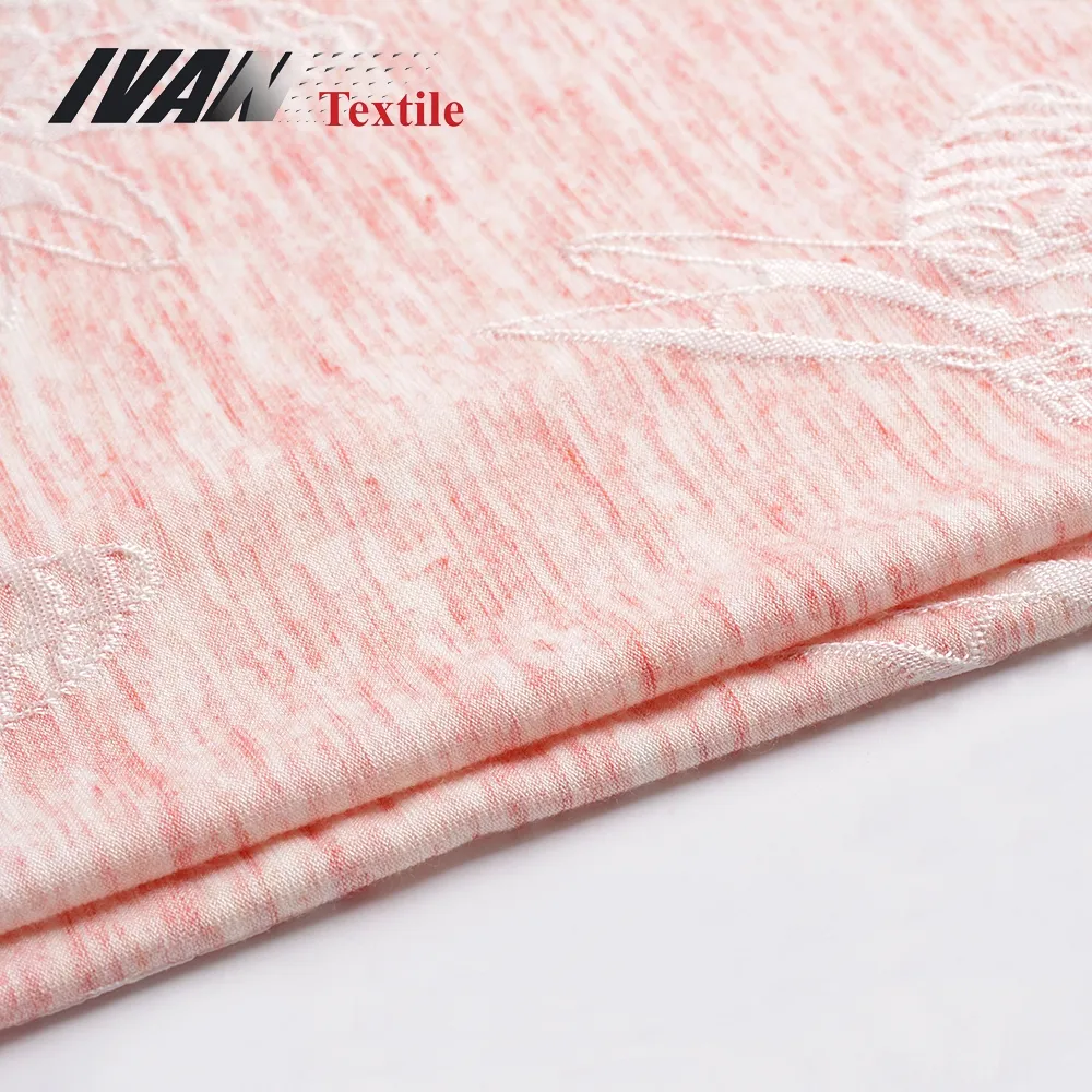 Neuankömmling Garn gefärbt Stretch TR Rayon Soft Single Jersey gestrickt Jacquard Blumen stoff für Kleid oder T-Shirt