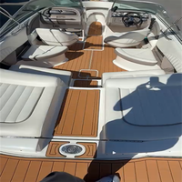 Tapis de pont en mousse EVA imitation teck pour plateforme de bain et cockpit de bateau Cobalt 250 2005, style SeaDek MarineMat Gatorstep, auto-adhésif