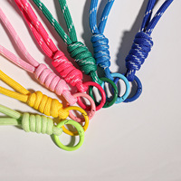 Cordon de téléphone portable en corde, cordon de poignet, pendentif de bagage, porte-clés, cordon court tressé en corde, vente en gros