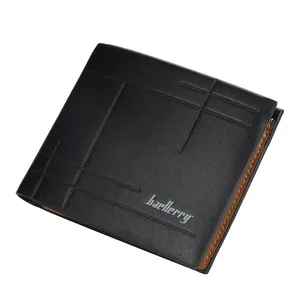 Kopen Zwarte Fancy Unieke Plain Stijlvolle Eenvoudige Minimalistische Slim Bifold Multi Card Mens Wallet Leveranciers