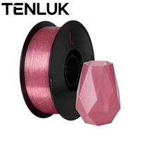 Filament PETG rose scintillant 1,75 mm 1 kg, effet brillant, enroulé soigneusement, sans nœuds, plastique pour imprimante 3D