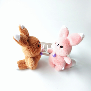 Sáng Tạo Dài Tai cáo sang trọng <span class=keywords><strong>Keychain</strong></span> đồ chơi mềm động vật nhỏ nhồi bông Mặt dây chuyền Túi phụ kiện - Product Image 2