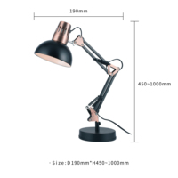 La lampe d'architecte en métal classique Vintage, ampoule E27, Flexible, lampe avec bras pivotant, pour bureau, chambre à coucher et bureau, design E27